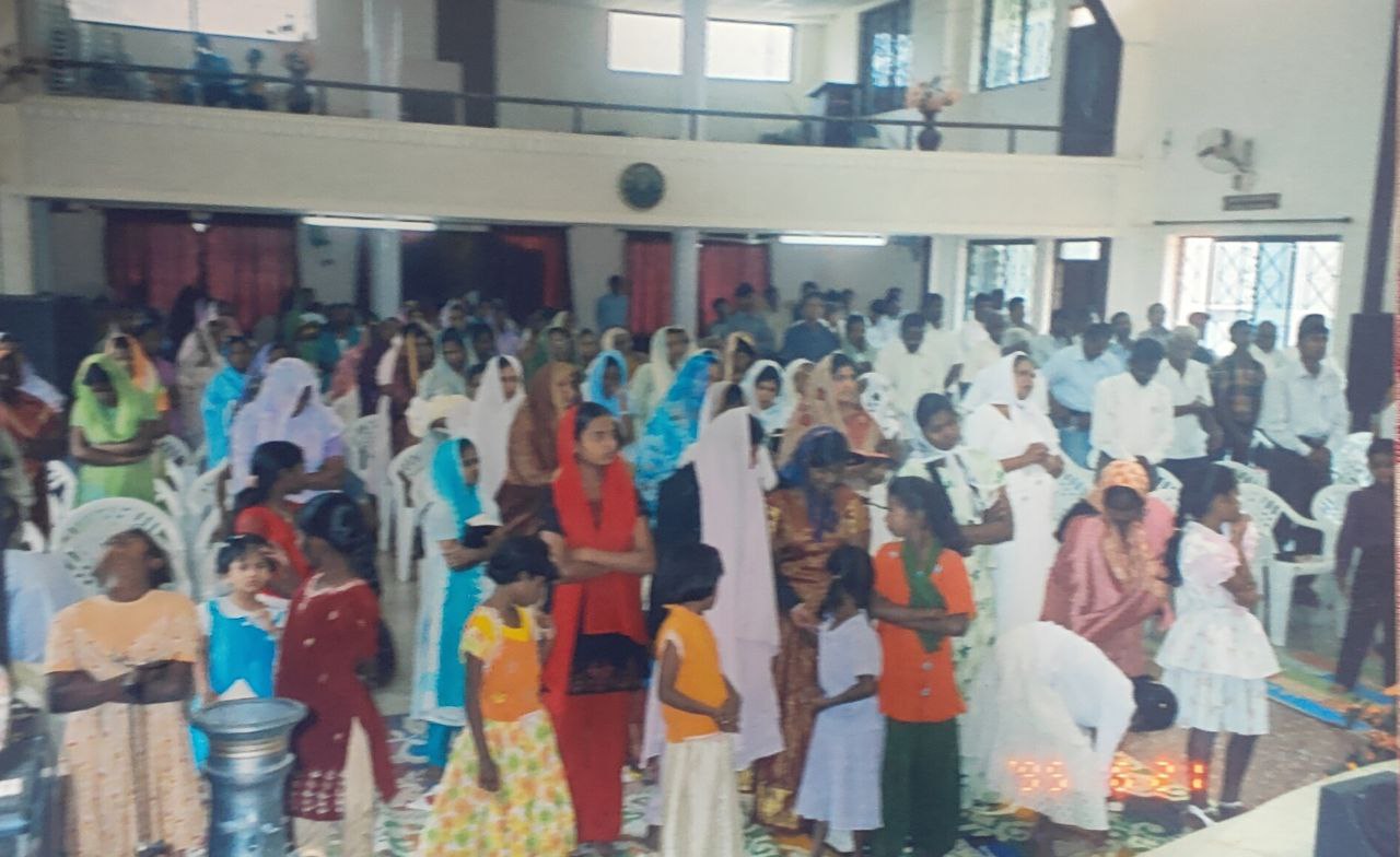 Congregation in worship